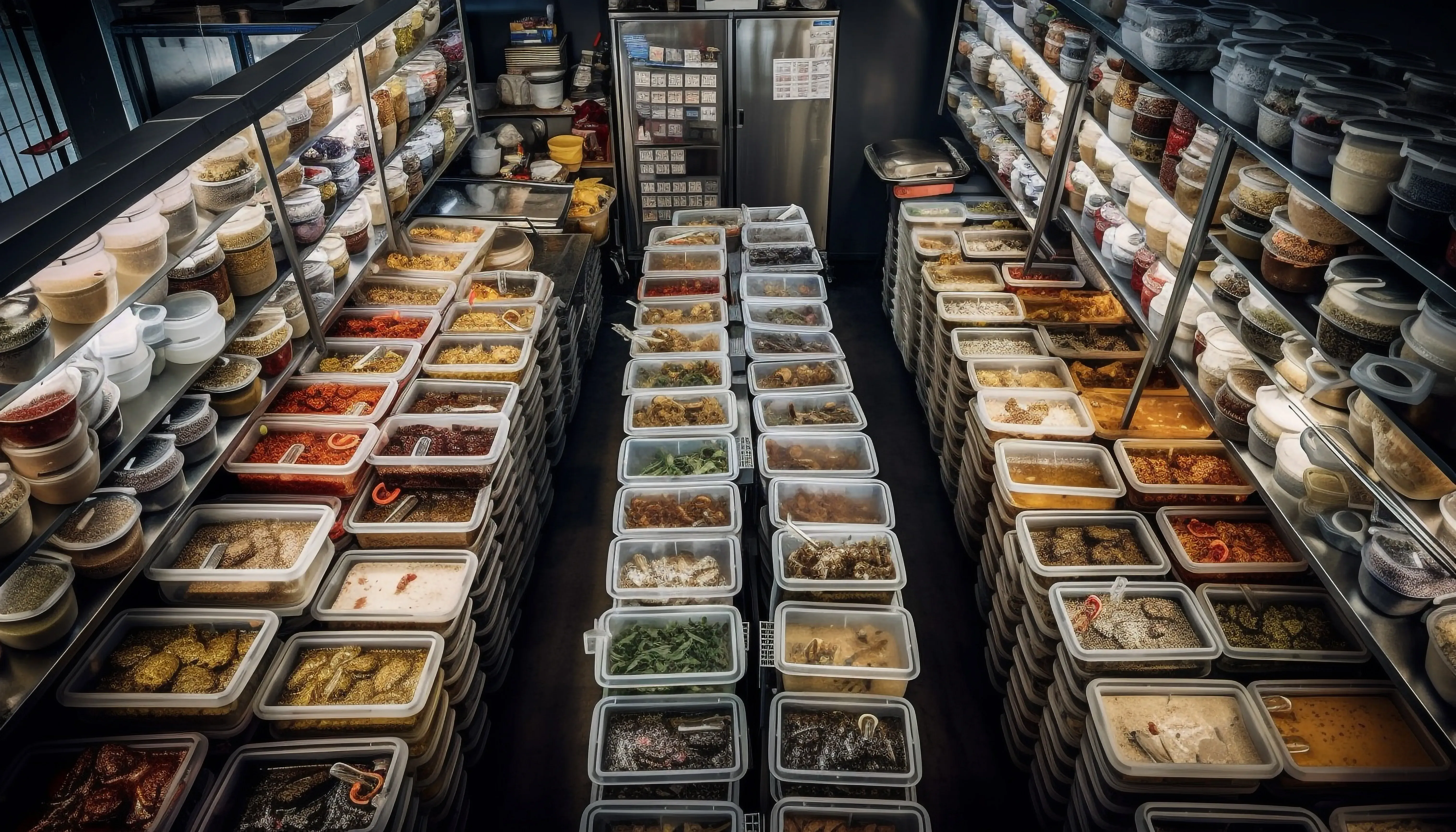 Abundance fresh seafood supermarket generated by ai